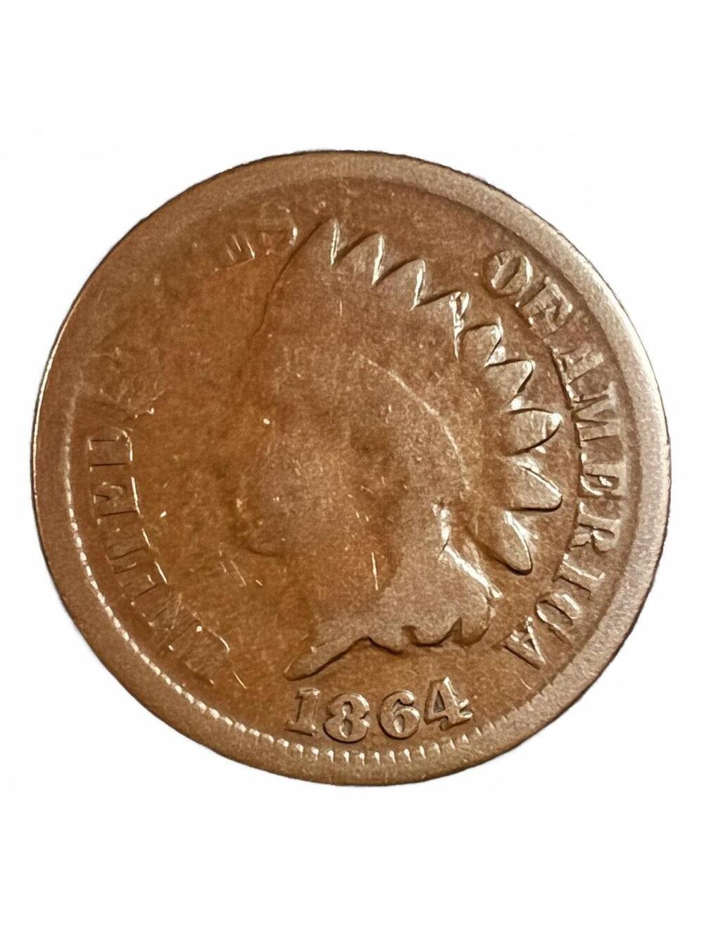 1864-L Indian Head Penny Rare Semi-Key Date @